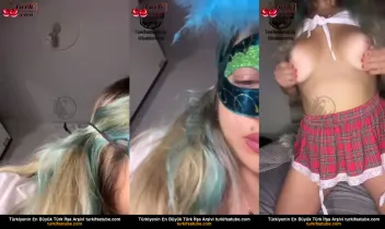 Akdenizli kız, mastürbasyon sırasında dildoyla çıplak elbise giyerken