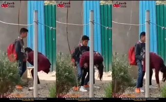 Asyalı liseli kızlar sokakta çıplak seksi yapıyor