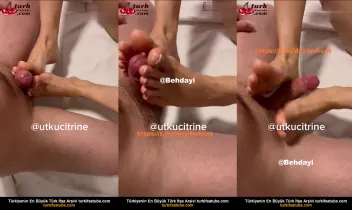 Ayak porno utku cazağı ile yağlı ayaklarıyla yarrak sıvazladı