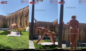 Berfe Ece Talin, sabah çekimleri sırasında çıplak yoganın tadını çıkardı
