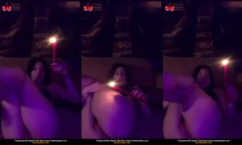 Nadeleine, kalçalarına bacaklarına mum damlatıyor