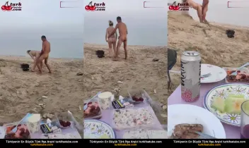 Sahilde seks yapan yetişkinler, arkadaşı videoya çekiyor