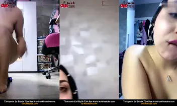 Türbanlı çıplak bayan canlı yayın yapıyor